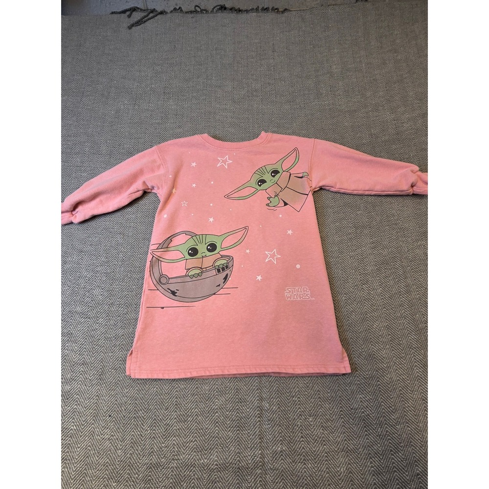 Star Wars Sweatshirt Girls 5T Pink The Mandalorian Baby Yoda Graphic 3/4 Sleeve